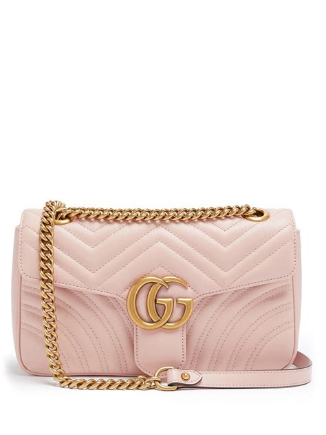 GG Marmont small shoulder bag in Pink Leather 